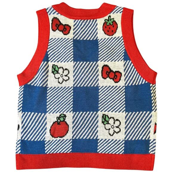 EUC Sanrio Hello Kitty and Friends Kawaii Icons Gingham Women's Vest Medium - Picture 2 of 7